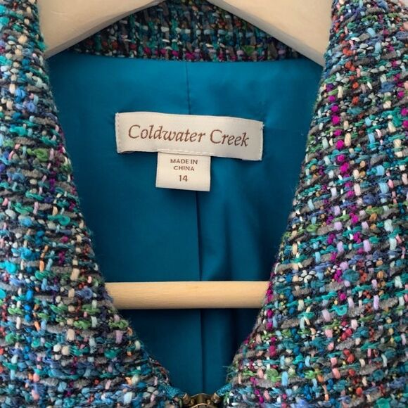 Coldwater Creek Multicolor Woven Jacket Sz 14 - Picture 3 of 3